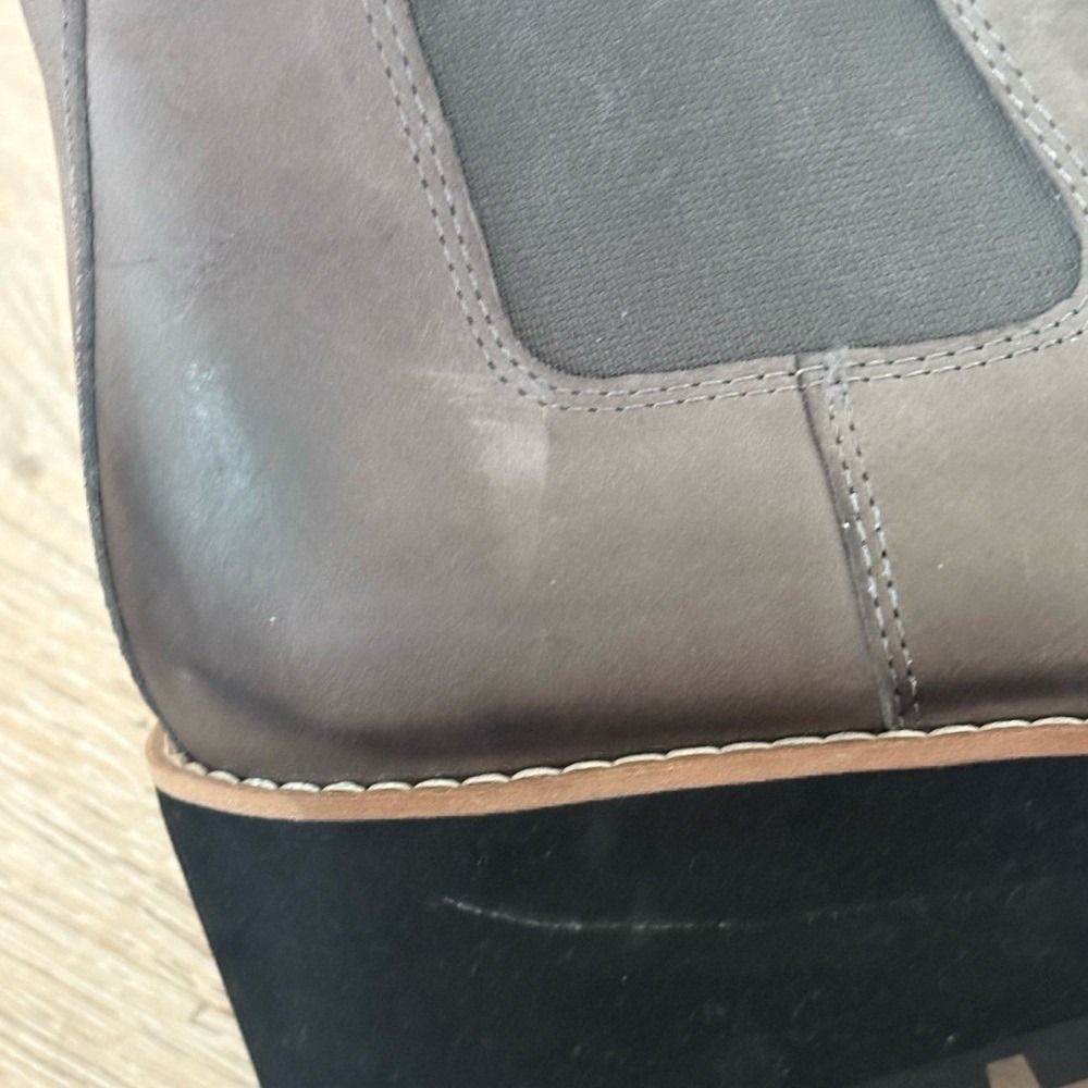 Eileen Fisher Shearling Lined Chelsea Wedge Ankle Boots Size 10 - Picture 13 of 16